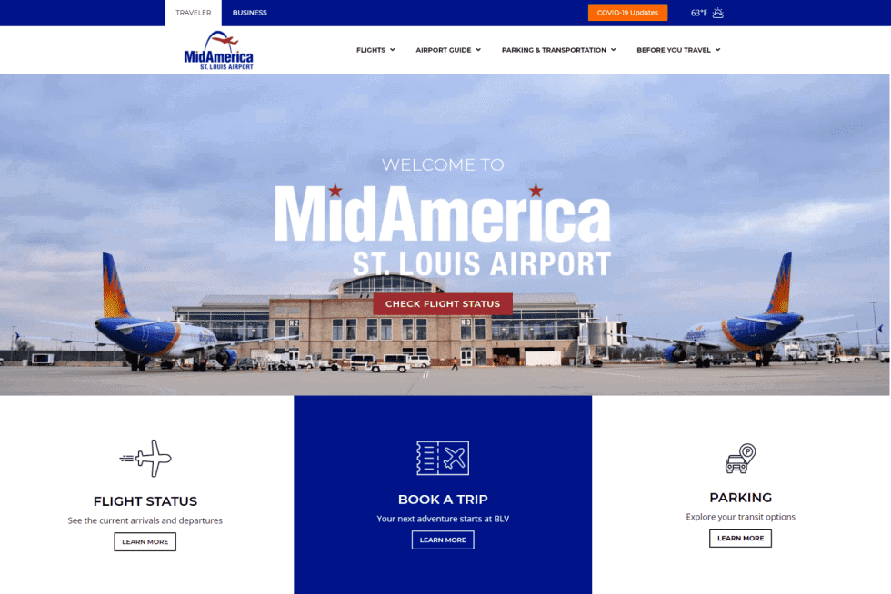 BLV Airport Website Design