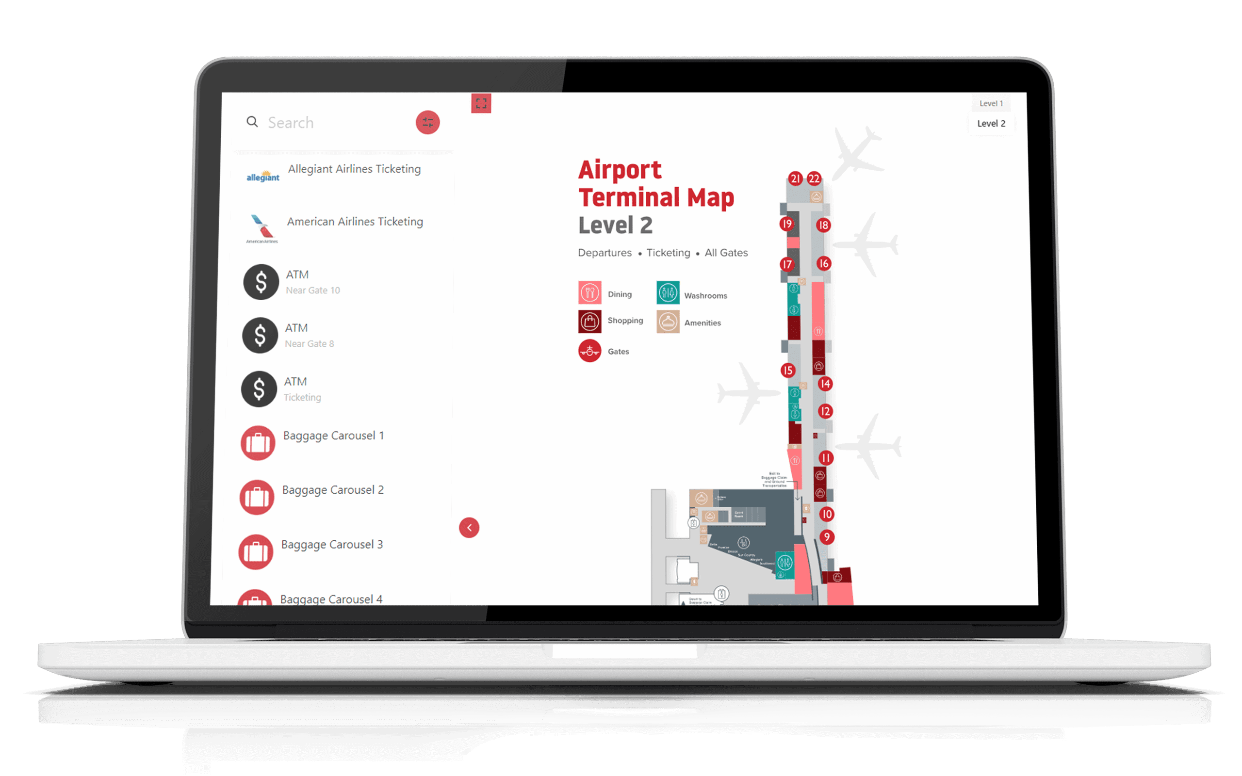 Interactive Airport Terminal Map Development