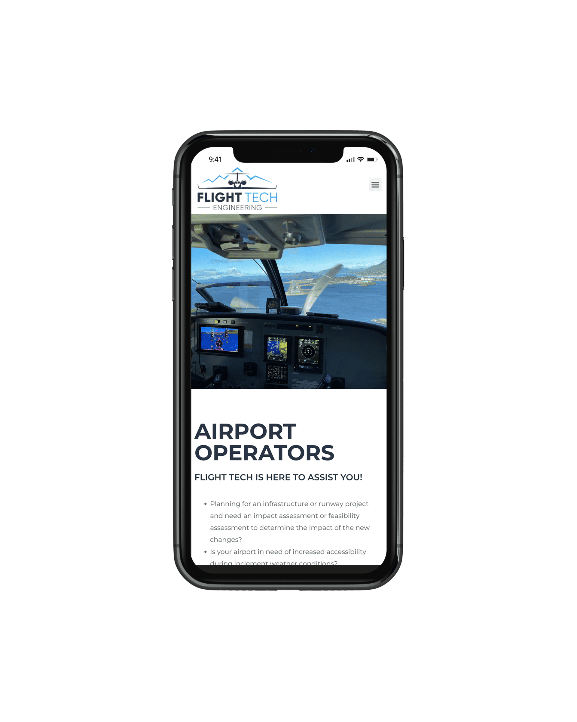 Flight Tech Engineering Mobile Website Design