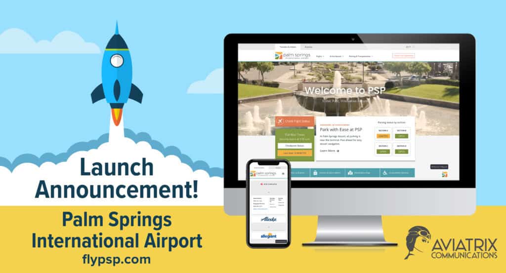 Palm Springs International Airport homepage for flypsp.com